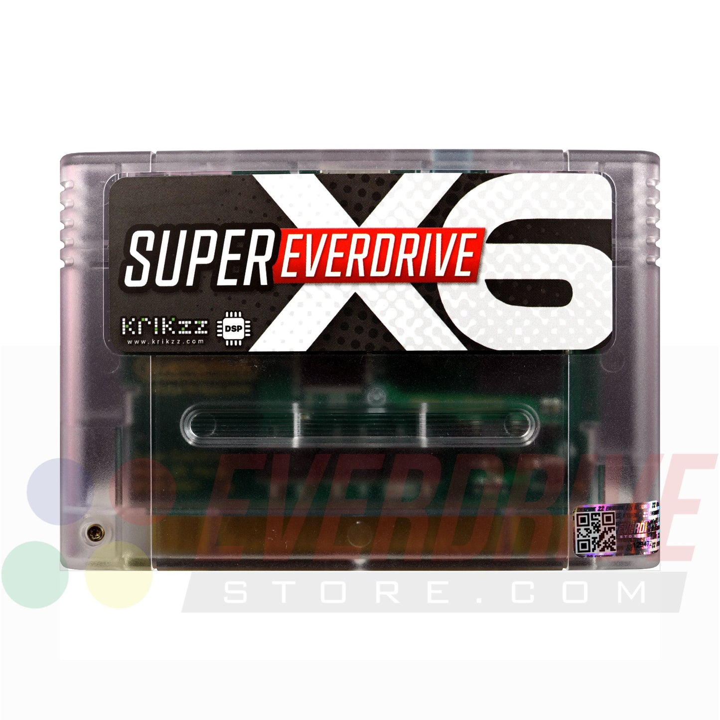 Super Everdrive X6 DSP - Frosted Clear by Krikzz for SNES or Super Famicom